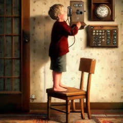 Young Boy Calling Information
